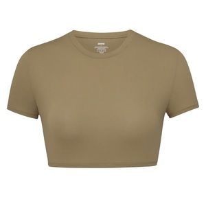 SKIMS FITS EVERYBODY SUPER CROPPED T-SHIRT | KHAKI